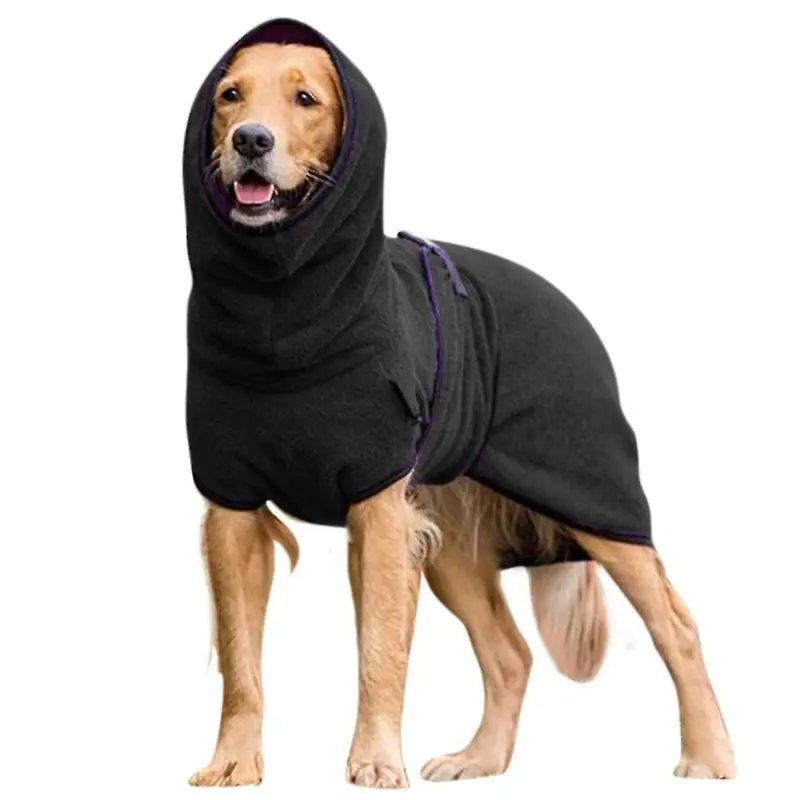 Black (, 4XL) Pet Dog Clothes Towelling Drying Bathrobe Coat Puppy Warmer Apparel