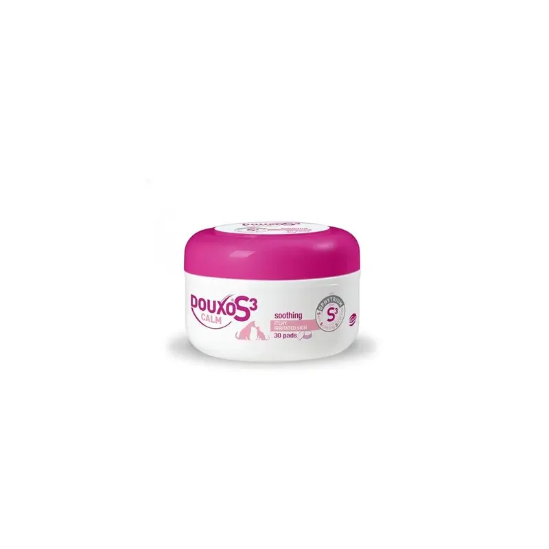 Douxo S3 Calm Pads, Dog Itchy Skin Relief, Pads Size 30