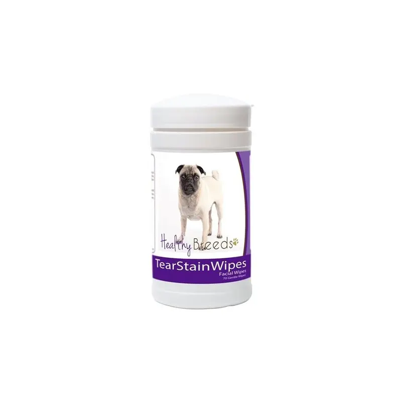 Healthy Breeds 840235153016 Pug Tear Stain Wipes