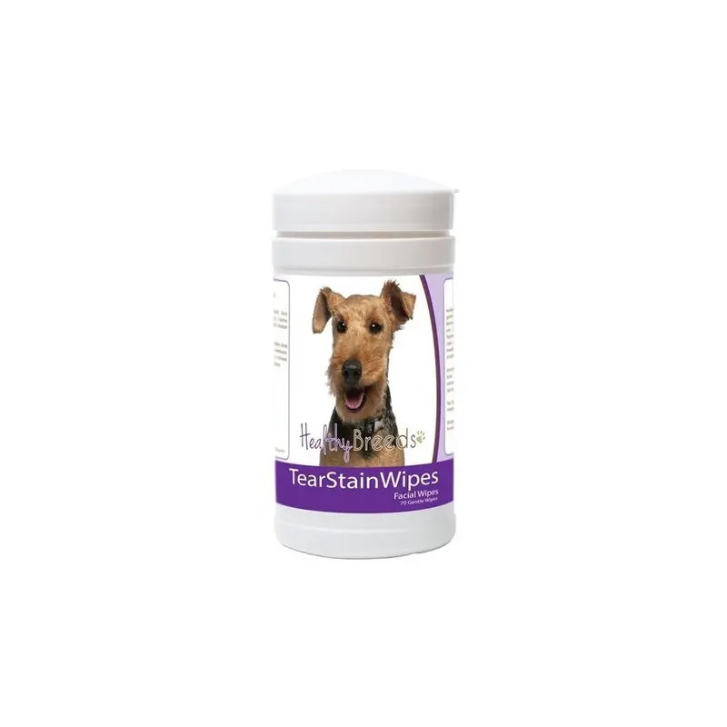 Healthy Breeds 840235176541 Welsh Terrier Tear Stain Wipes - 70 Count