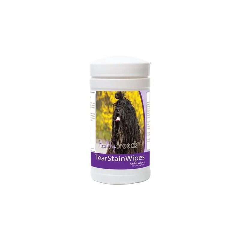 Healthy Breeds 840235177524 Bergamasco Tear Stain Wipes - 70 Count