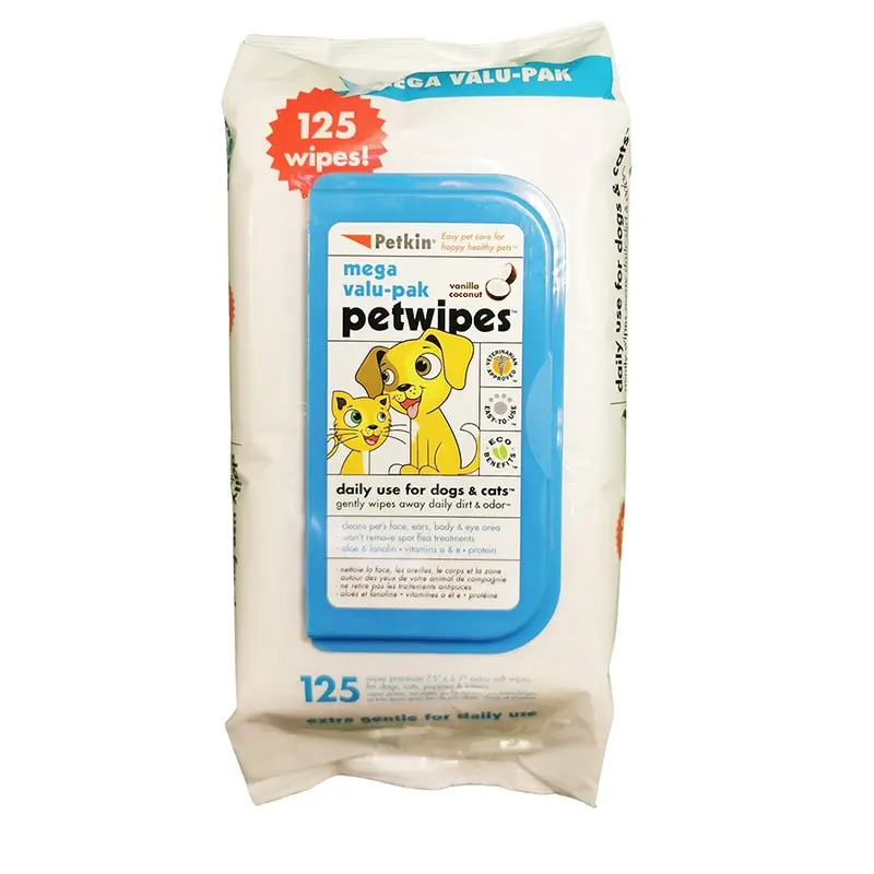 Petkin Mega Value Petwipes For Dogs And Cats 125 Pack