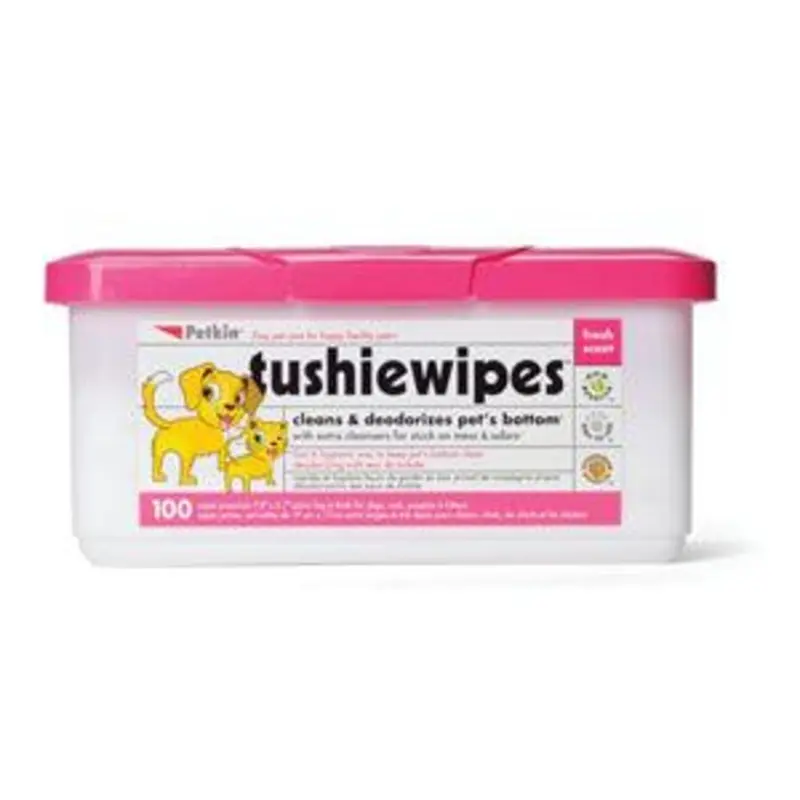 Petkin Tushie Wipes For Cats And Dogs 100 Pcs 8Cm