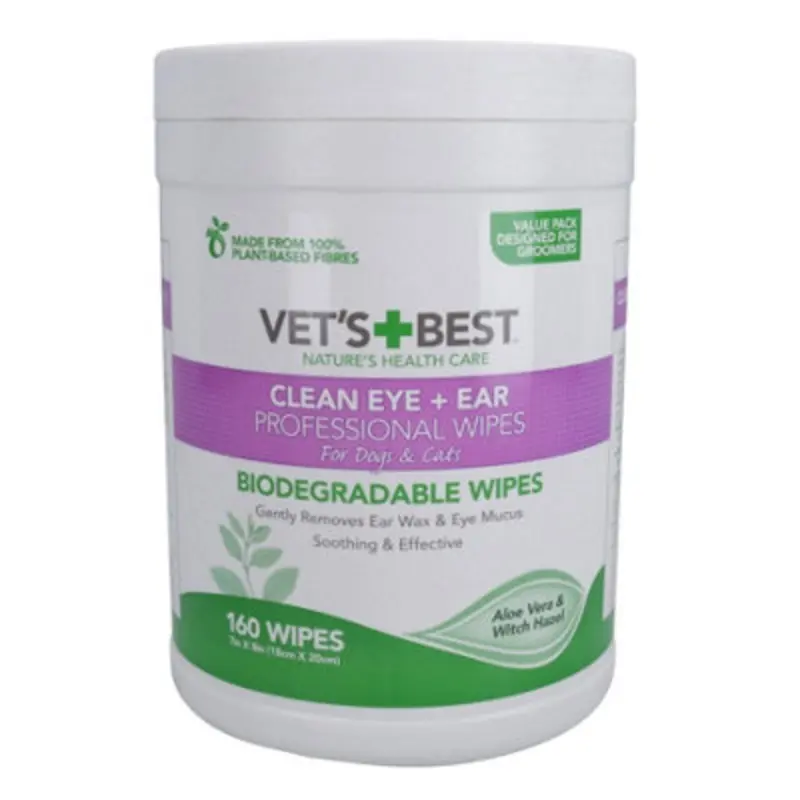 Ab Tools 160Pk Natural Dog Cat Puppy Pet Ear & Eye Cleaning Wipes Dog Hygiene