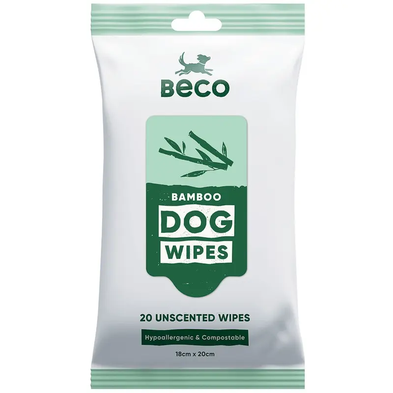 Beco Bamboo Dog Travel Wipes Unscented
