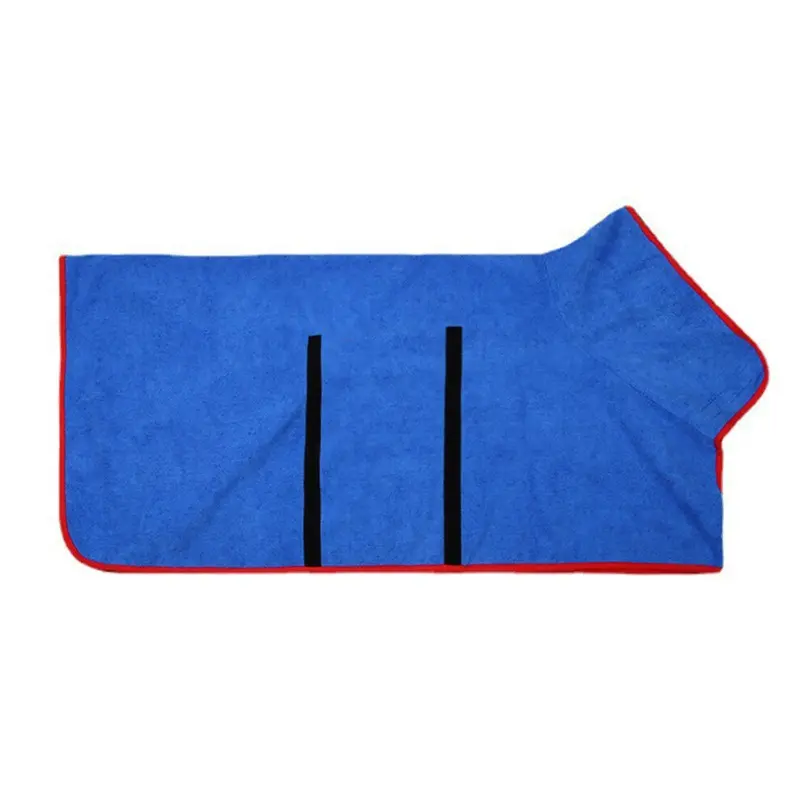 Blue (, L) Towel Bathrobe Dog Microfibre Bath Robe Pet Super Coat Absorbent Drying
