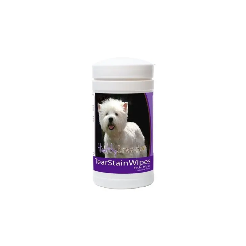 Healthy Breeds White 840235152361 West Highland Terrier Tear Stain Wipes