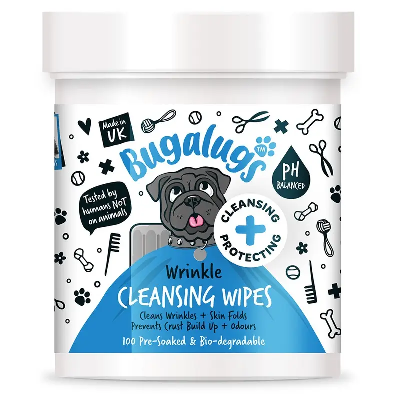 Bugalugs Wrinkle Dog & Cat Wipes 100 Pack