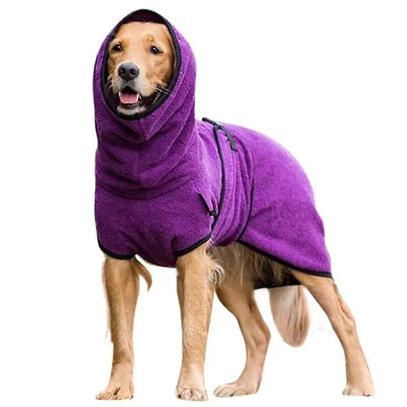 Spiez Purple (, S) Pet Dog Clothes Towelling Drying Bathrobe Coat Puppy Warmer Apparel