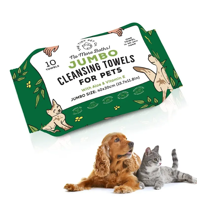 The Tidy Pet Co. No More Baths! Jumbo Cleansing Towels For Pets