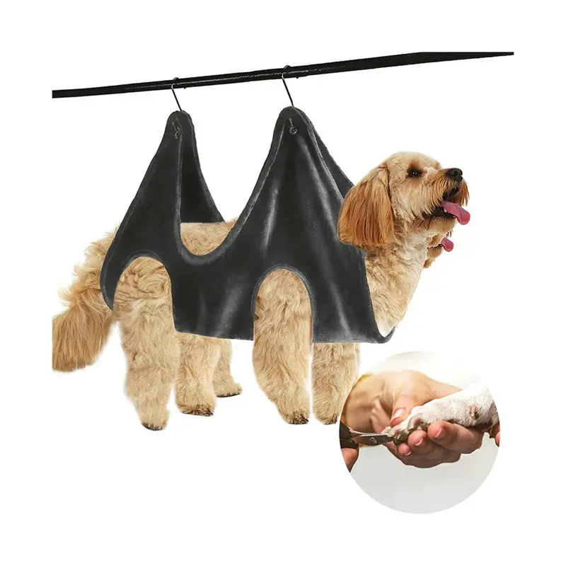 Zeuxo Gray Pet Grooming Hammock Dry Towel Auxiliary Bag M
