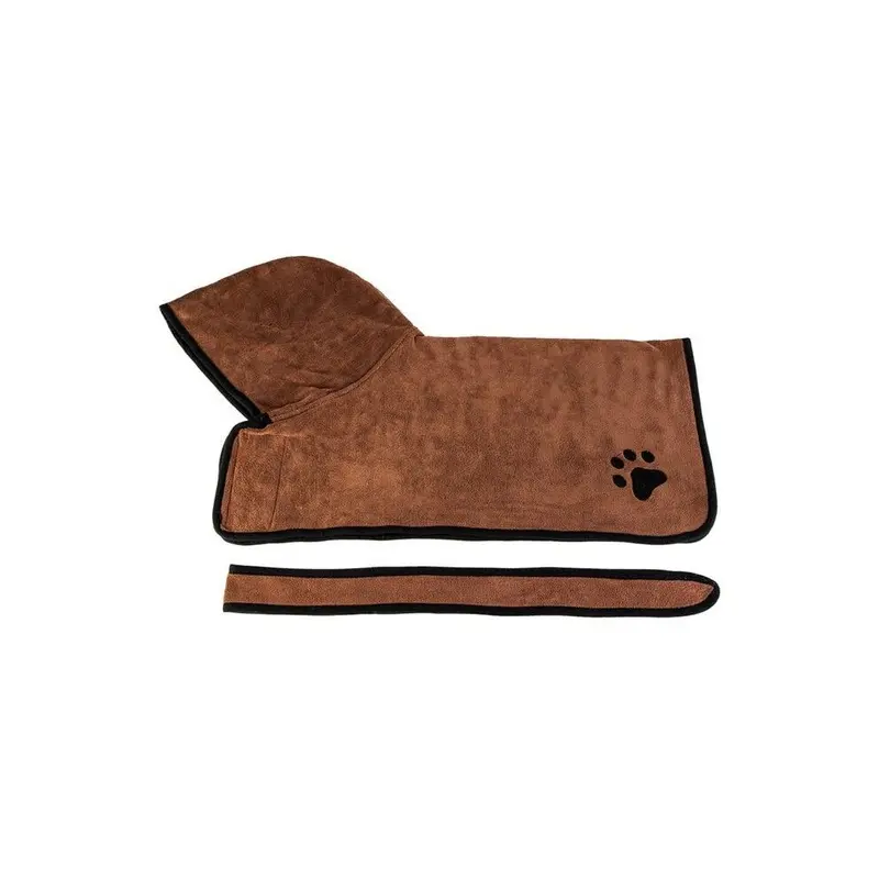 Hod Pets Brown (, S) Absorbent Microfibre Dog Bath Robe Towel Size 1