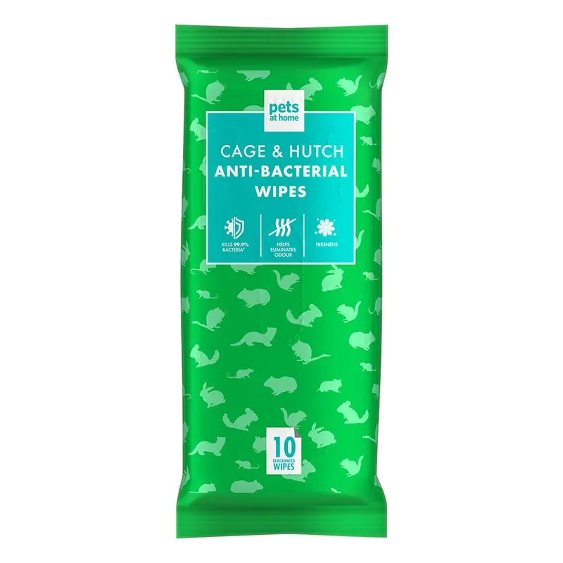 Pets At Home Cage & Hutch Anti-Bacterial Wipes 10 Pack