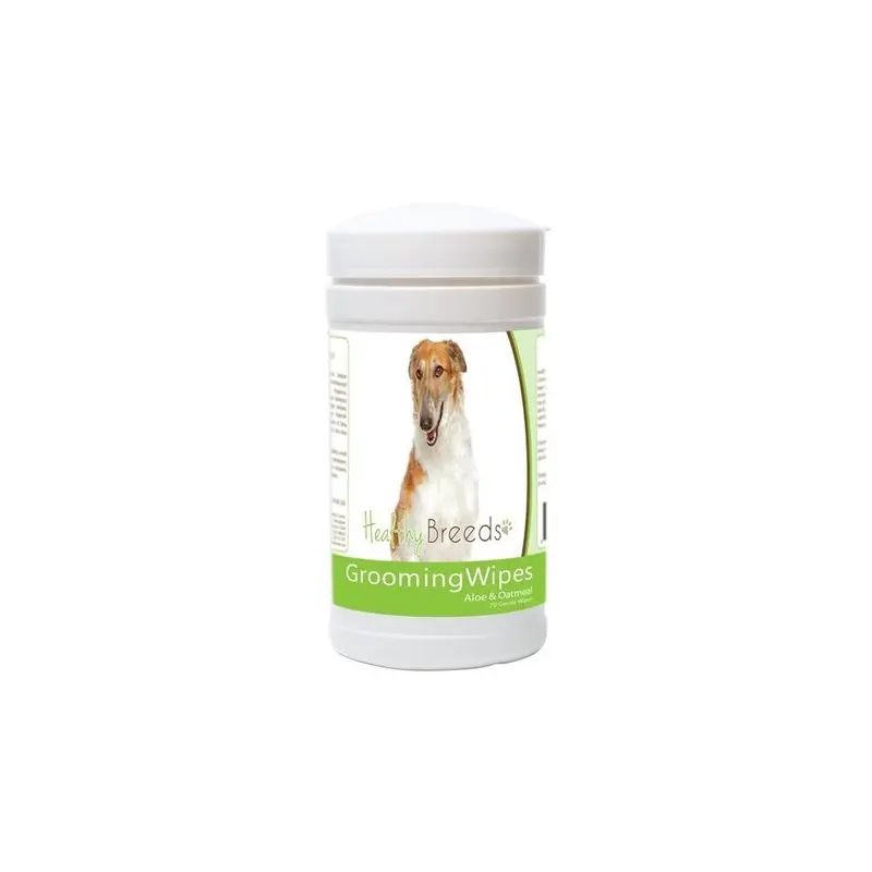 Healthy Breeds 840235176855 Borzois Grooming Wipes - 70 Count
