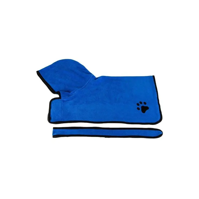 Hod Pets Blue (, S) Absorbent Microfibre Dog Bath Robe Towel Size 1