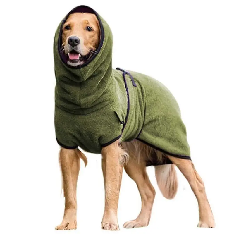 Spiez Black (, 2XL) Pet Dog Clothes Towelling Drying Bathrobe Coat Puppy Warmer Apparel