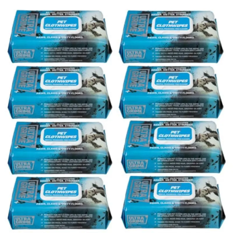 Uniwipe X8 Ultragrime Pet Wipes Paws Floors Mud Pet Safe X80pk Wipes 5670