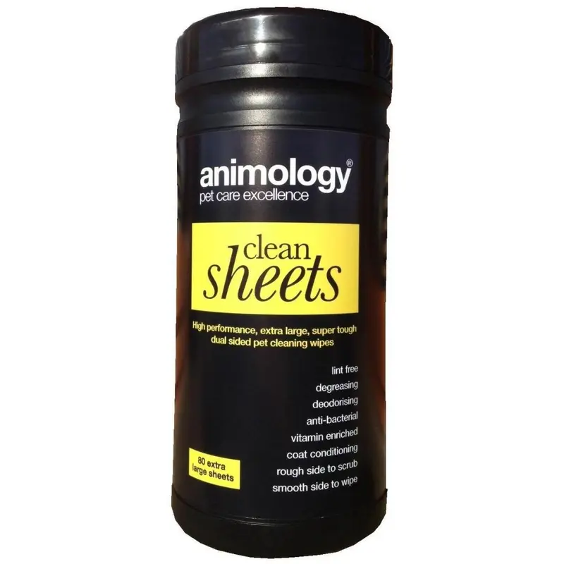 Animology Clean Sheets Pet Wipes - Pack Of 80 Large