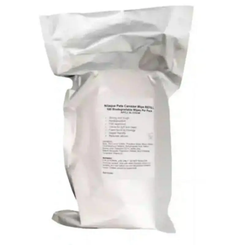 B&Q Nilaqua Biodegradable Bamboo Pet Wipes - 100Pk Apple Refills