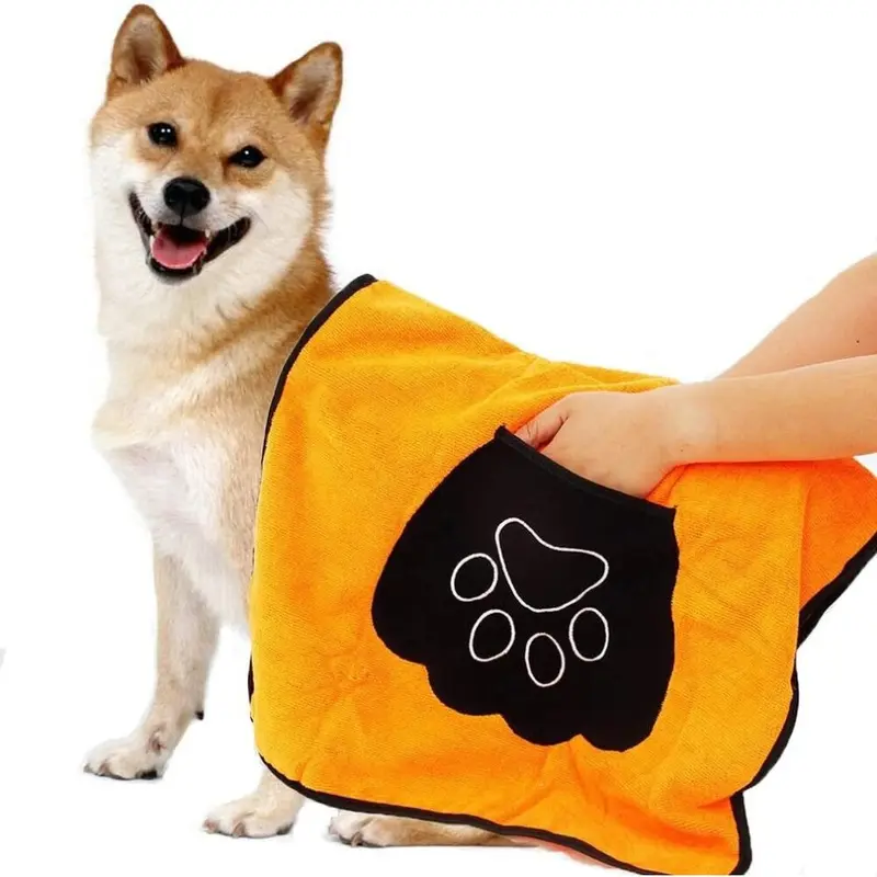 Dog Towel, Microfiber Bath Towel, Pet Towel, for Dogs, Cats, Dog Towel with Pocket