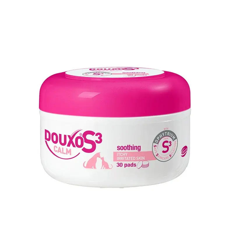 Douxo S3 Calm Pads Itchy Irritated Sensitive Skin For Dogs & Cats 30 Pack