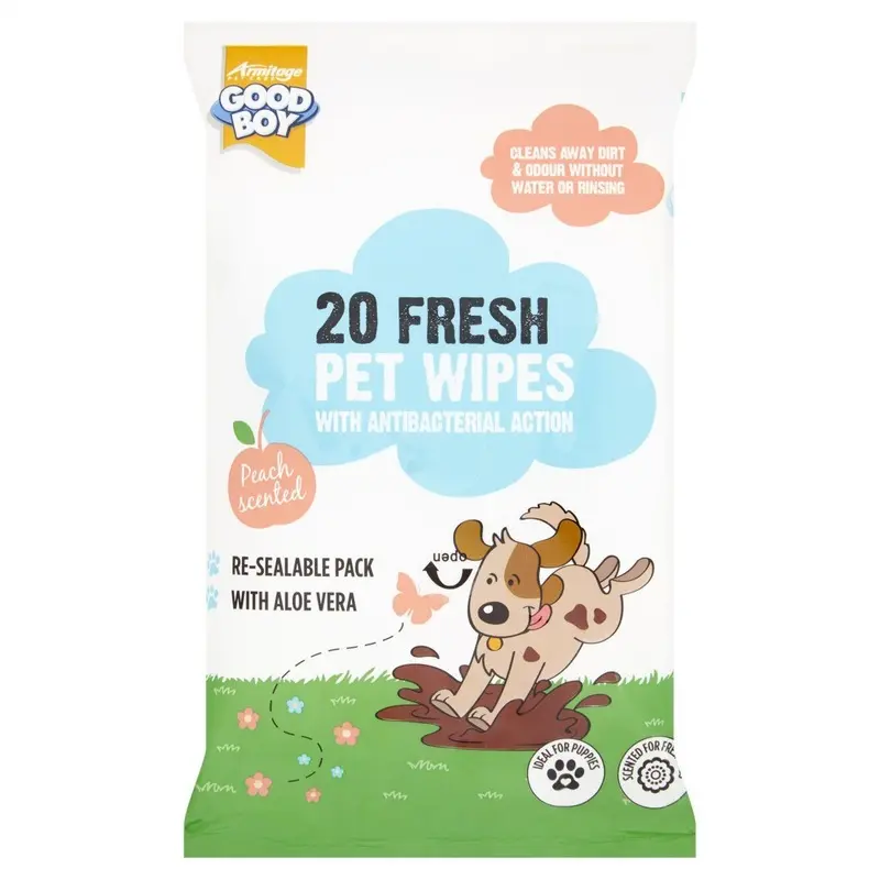 Good Boy Pet Wipes - Pack Of Peach Size 20