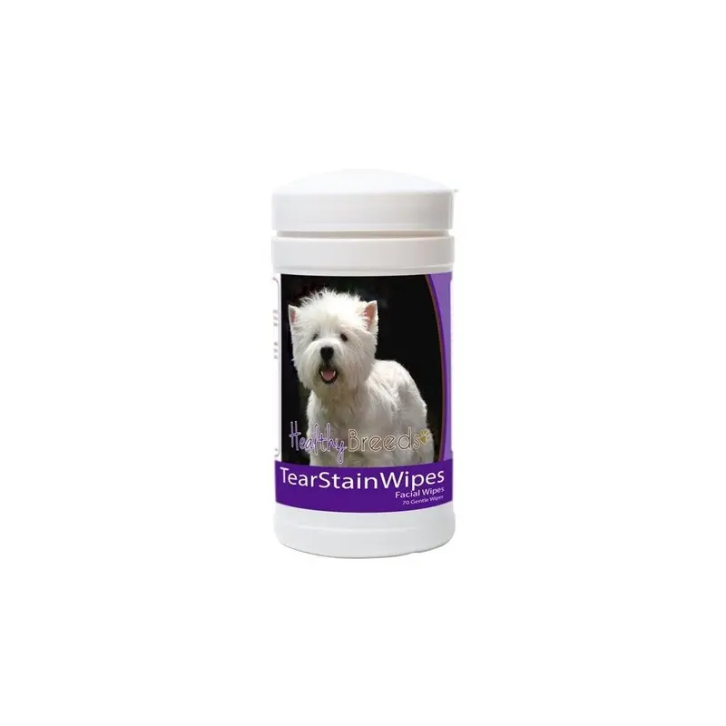 Pamperedpets White West Highland Terrier Tear Stain Wipes