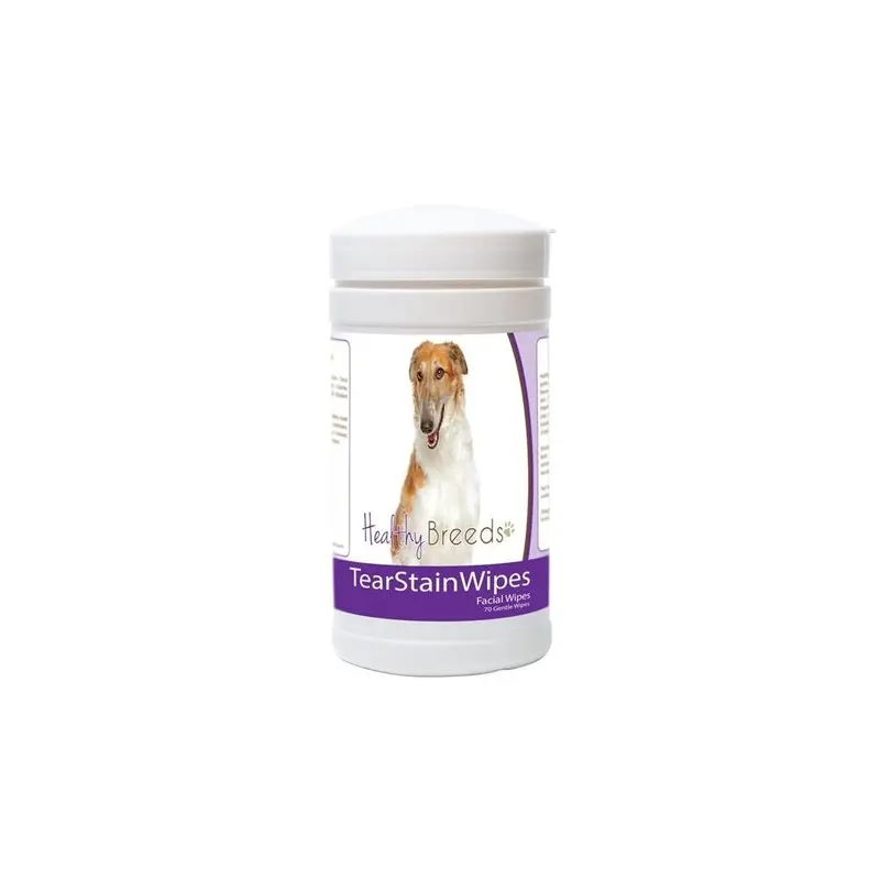 Healthy Breeds 840235176879 Borzois Tear Stain Wipes - 70 Count