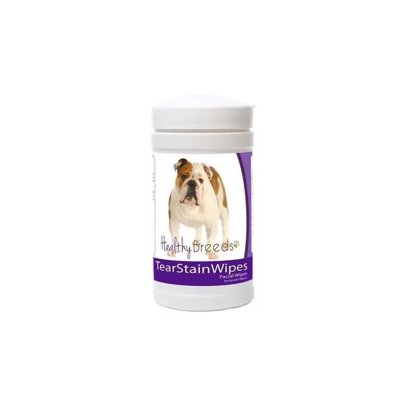 Healthy Breeds 840235152453 Bulldog Tear Stain Wipes