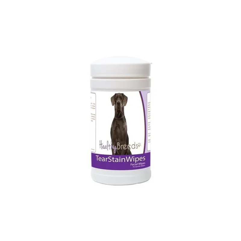Healthy Breeds 840235173250 Great Dane Tear Stain Wipes - 70 Count