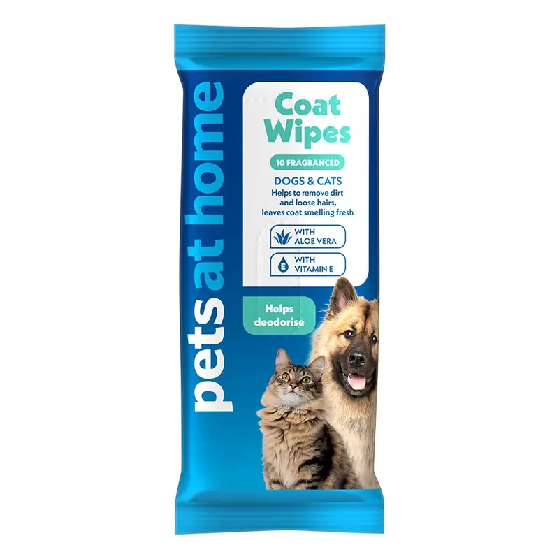 Pets At Home Coat Wipes For Dogs & Cats 10 Pack