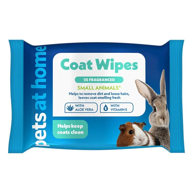 Pets At Home Small Animal Coat Wipes 25 Pack