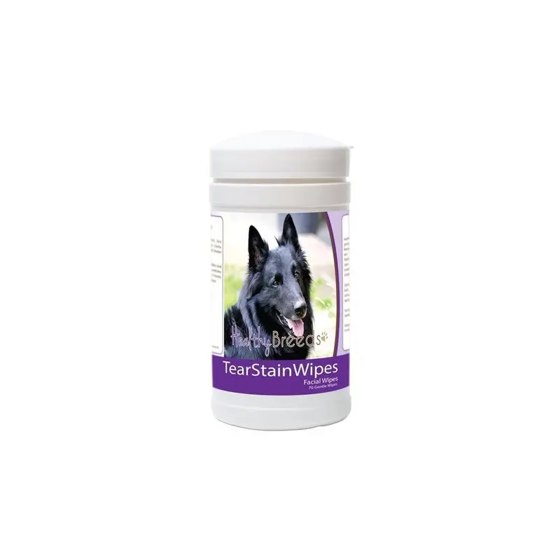 Healthy Breeds 840235179726 Belgian Sheepdog Tear Stain Wipes - 70 Count