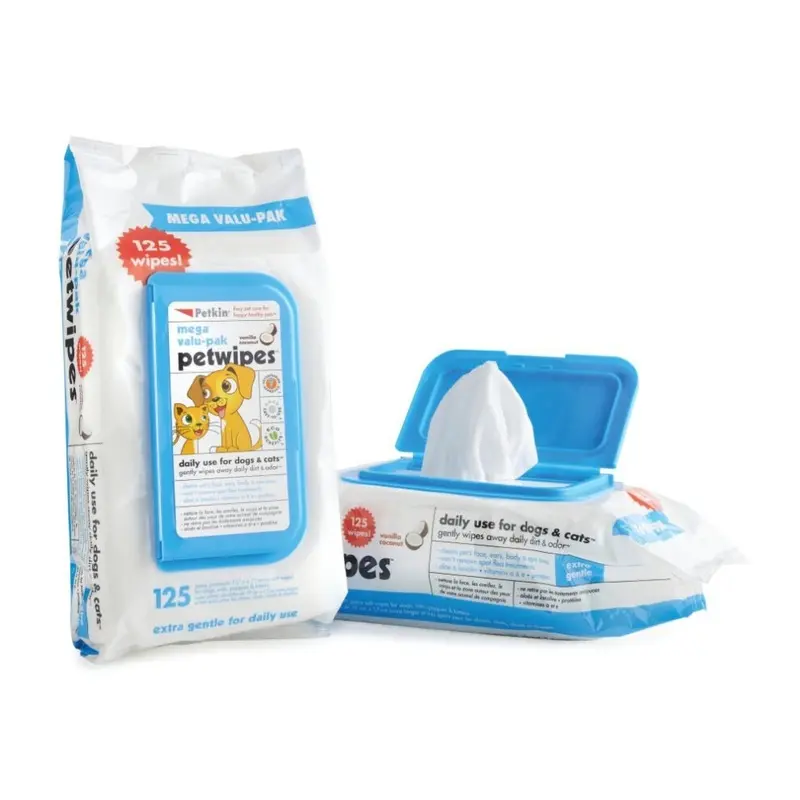 Sharples Petkin Mega Value Wipes (125Pc)