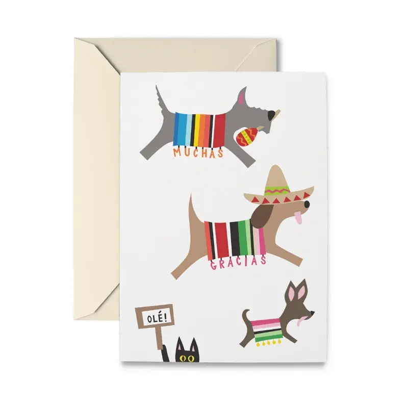 Spanish Doggies Thank You Greeting Card