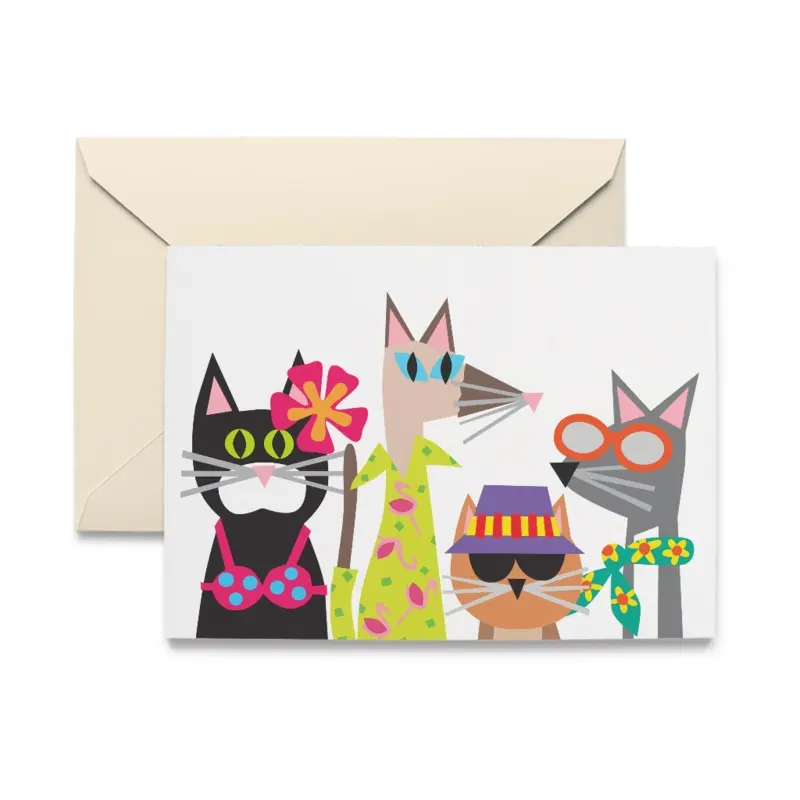 Vacation Kitties Note Card