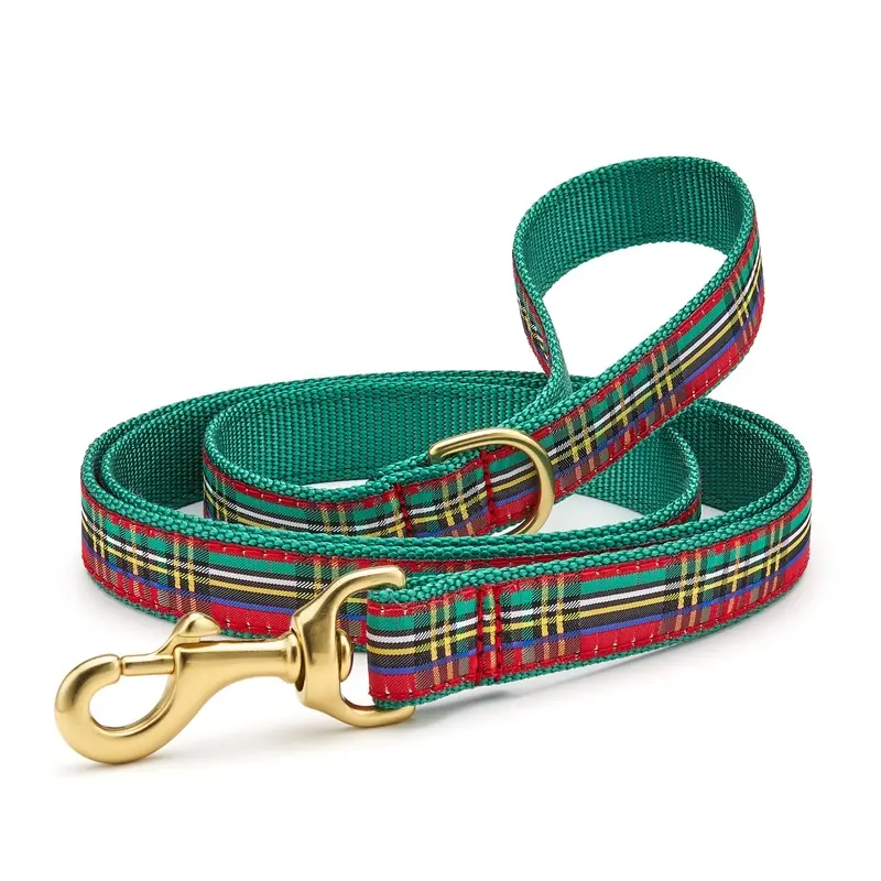 Christmas Sparkle Plaid Dog Lead