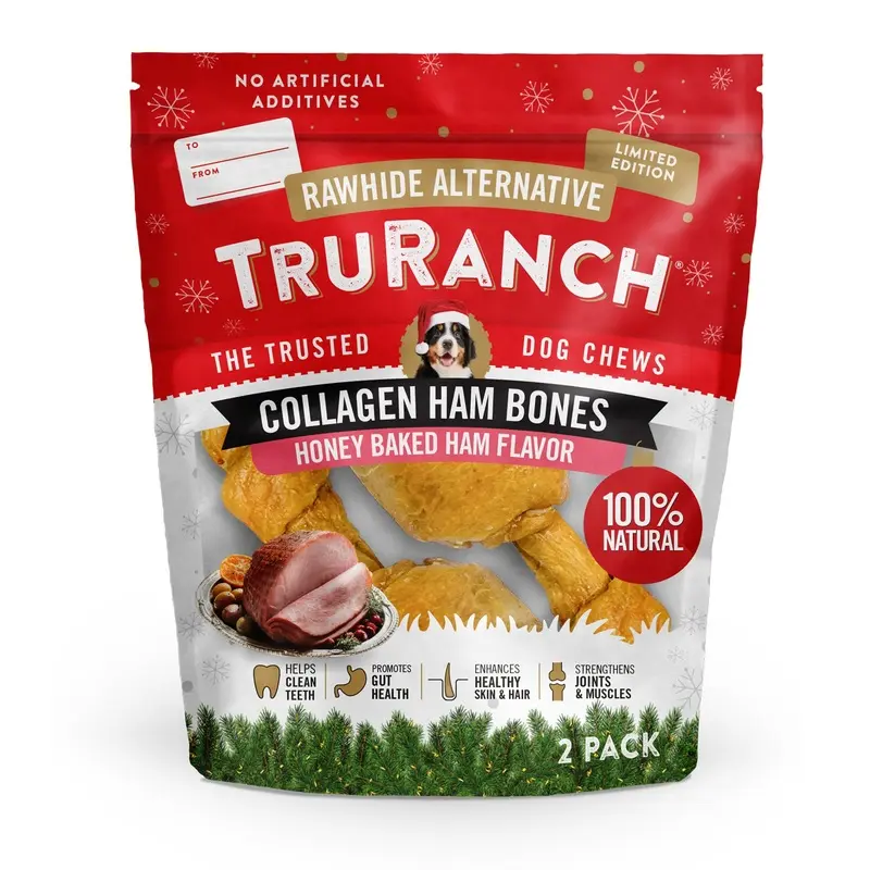 TruRanch Collagen Honey Baked Ham Bone Dog Chews - 2 Pack