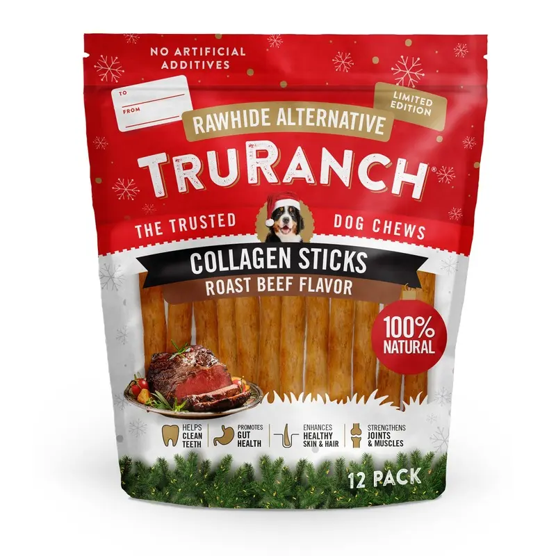 TruRanch Collagen Sticks Roast Beef Flavor Dog Chews - 12 Pack