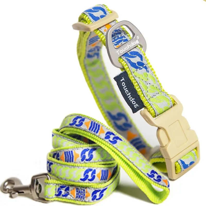 Touchdog Chain Printed Collar & Leash