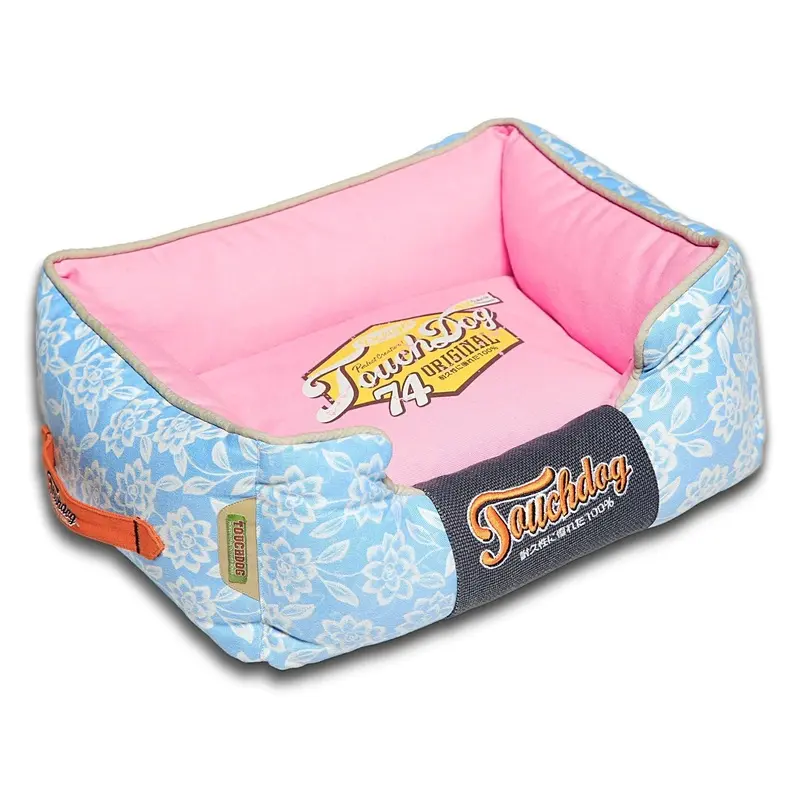 Touchdog Rose-Petal Patterned Dog Bed