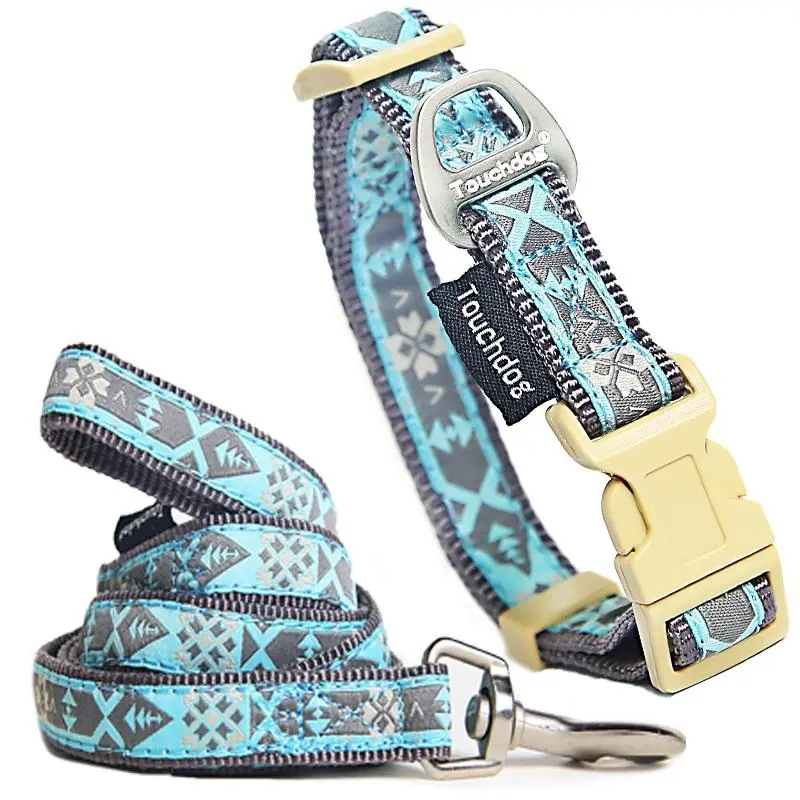 Touchdog Shape Embroidered Collar & Leash