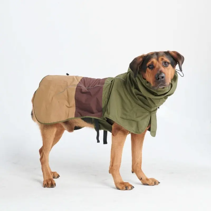 Breatheshield Dog Raincoat - Green Brown Tan
