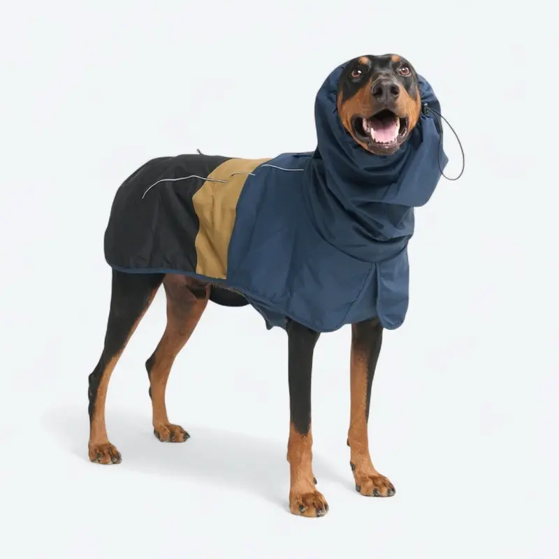 Breatheshield Dog Raincoat - Blue Gold Black
