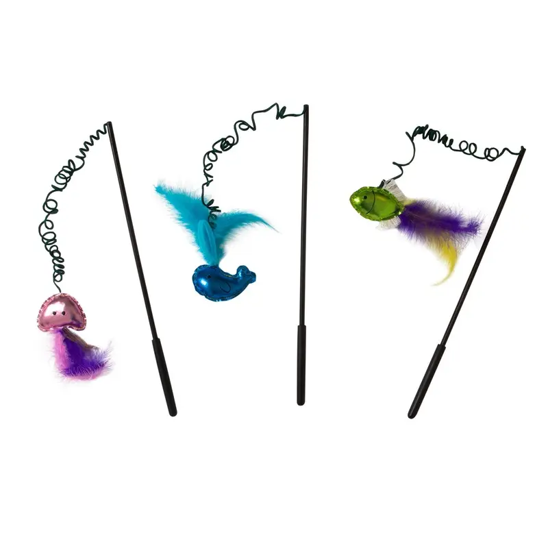 JW Wanderfuls Cat Toy Wand Assorted Colors