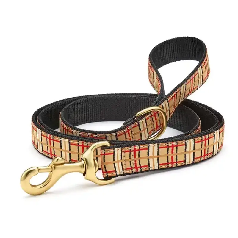 Tan Plaid Dog Leash