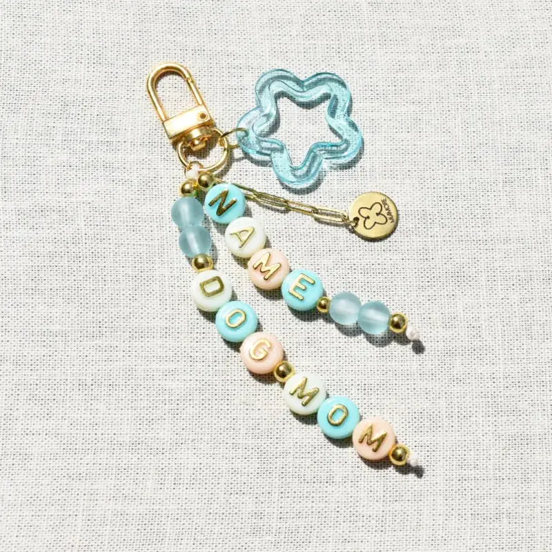 'DOG MOM' Handmade Personalized Bag Charm / Key Chain