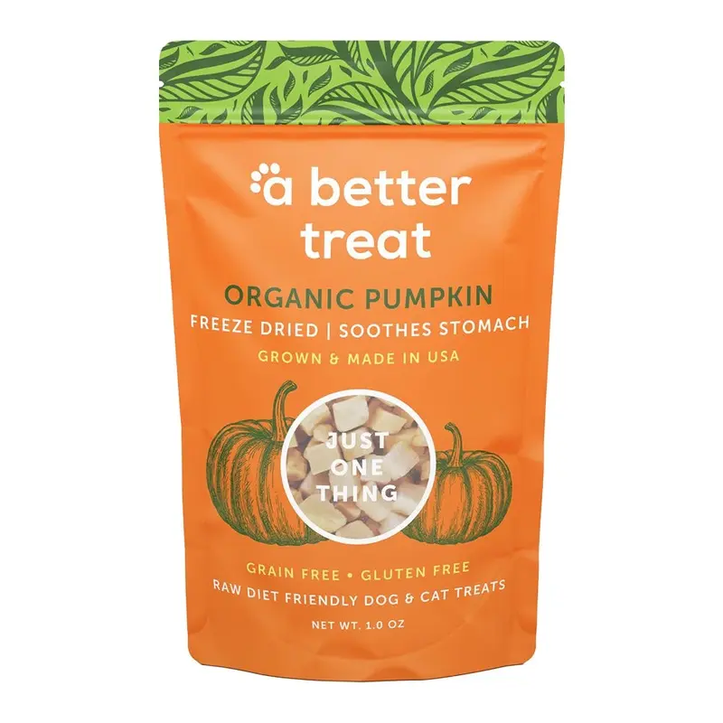A Better Treat Just One Thing Freeze Dried Dog & Cat Treats USDA Organic Pumpkin 1-oz