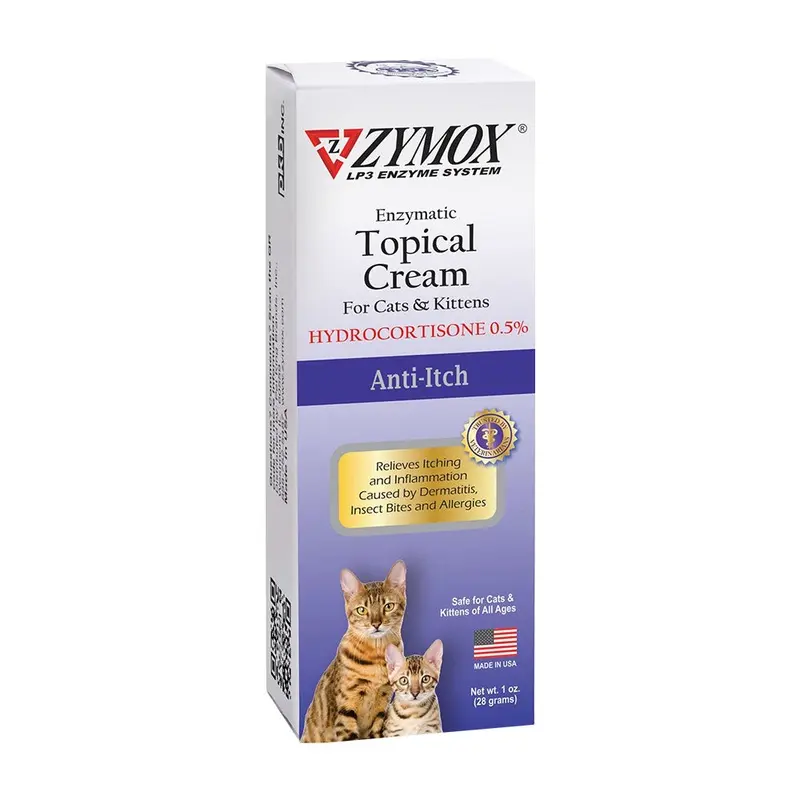 Zymox Enzymatic Topical Cream with 0.5% Hydrocortisone for Cats & Kittens 1-oz