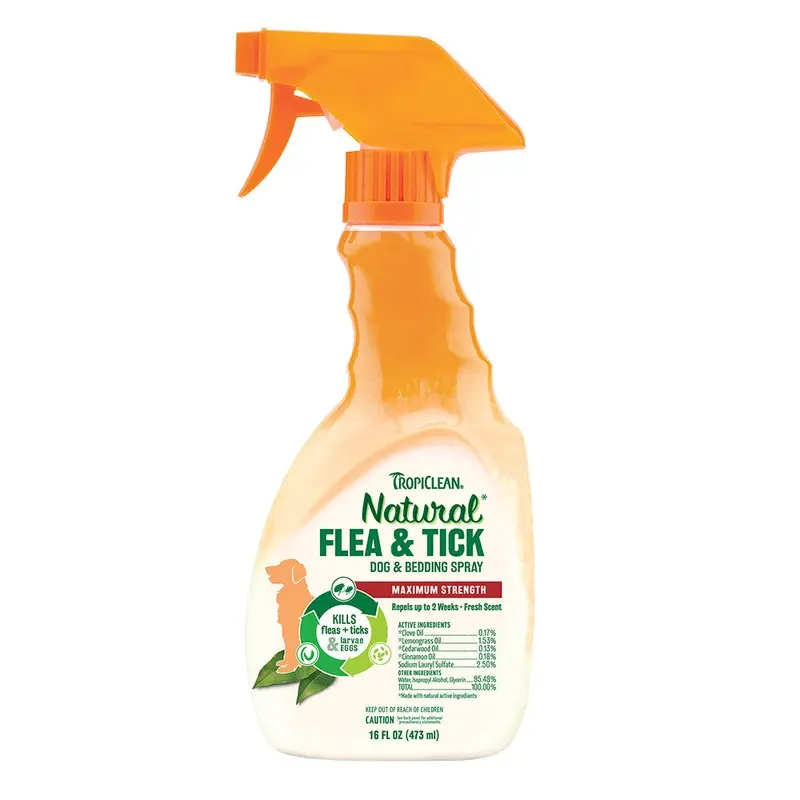 TropiClean Natural Flea & Tick Dog & Bedding Spray 16-oz